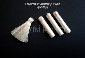 Chwost z wiskozy 35mm ecru