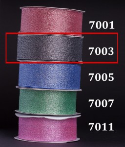 Wstążka brokatowa multikolor 25mm/32mb - 7003 czarny - srebrny połysk