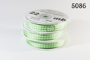 Wstążka w kratkę 12mm/22mb - 5086 ciemny zielony