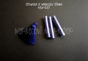 Chwost z wiskozy 35mm ciemno niebieski