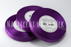Wstążka satynowa 12mm/32mb - 8123 fiolet biskupi