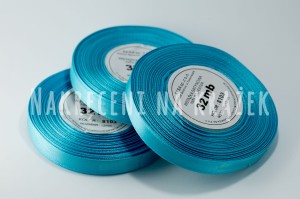 Wstążka satynowa 12mm/32mb - 8103 turkusowy niebieski/neonowy niebieski