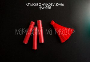 Chwost z wiskozy 35mm czerwony
