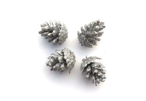 szyszki brokatowe 35x25mm srebrne.jpg
