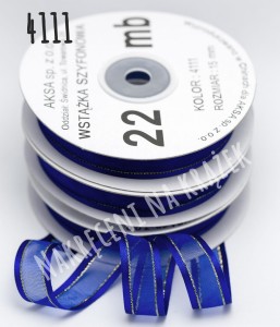 Wstążka szyfonowa ozdobna 38mm/22mb - 4111 ciemny niebieski