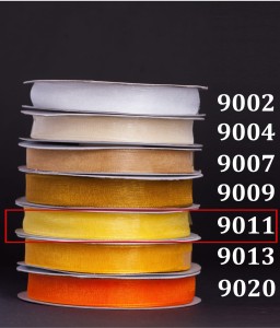 Wstążka szyfonowa 25mm/32mb - 9011 żółty