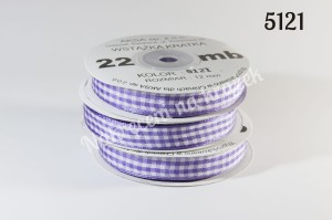 Wstążka w kratkę 12mm/22mb - 5121 fiołek