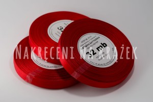 Wstążka satynowa 6mm/32mb - 8055 czerwony