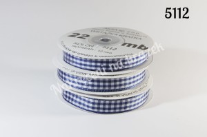 Wstążka w kratkę 12mm/22mb - 5112 atramentowy