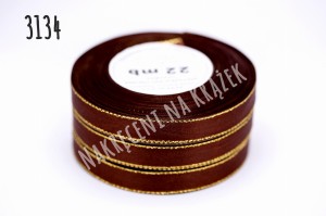 Wstążka satynowa ozdobna 6mm/22mb - 3134 czekoladowy