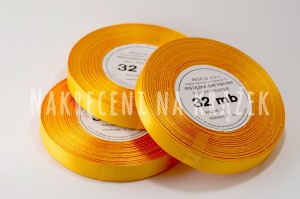 Wstążka satynowa 50mm/32mb - 8013 żółty ciemny