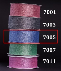 Wstążka brokatowa multikolor 25mm/32mb - 7005 ciemny niebieski - srebrny połysk