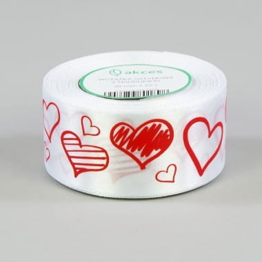 fa82-01 wstążka satynowa 38mm x26y biała w czerwne serca walentynki.jpg
