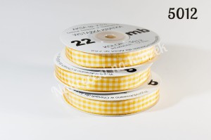 Wstążka w kratkę 12mm/22mb - 5012 słoneczny żółty