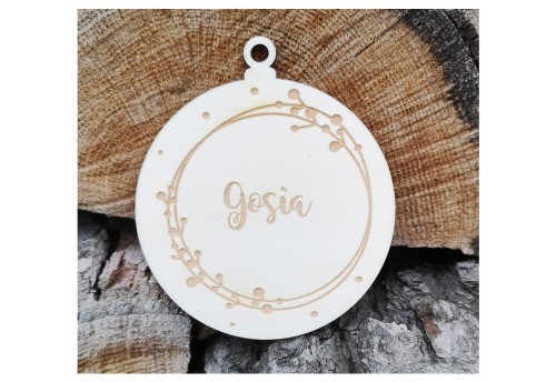 bombka dekoracja choinkowa grawerowana personalizowana 8cm sklejka wzór gosia.jpg