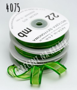 Wstążka szyfonowa ozdobna 38mm/22mb - 4075 zielony