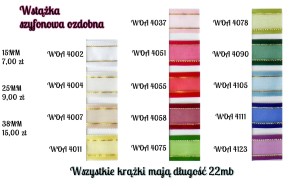 Wstążka szyfonowa ozdobna 38mm/22mb - 4055 czerwony