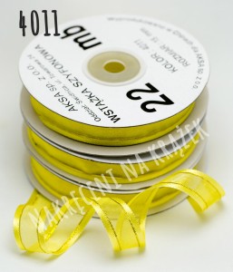 Wstążka szyfonowa ozdobna 38mm/22mb - 4011 żółty