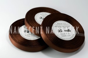 Wstążka satynowa 25mm/32mb - 8135 czekoladowy
