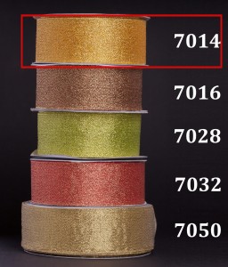 Wstążka brokatowa multikolor 25mm/32mb - 7014 ciemny żółty - złoty połysk