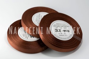Wstążka satynowa 12mm/32mb - 8134 ciemny brąz