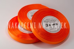 Wstążka satynowa 50mm/32mb - 8027 neonowy pomarańcz