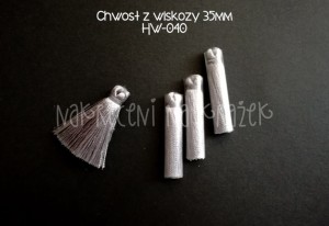 Chwost z wiskozy 35mm szary