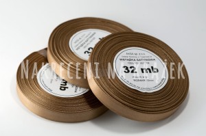 Wstążka satynowa 50mm/32mb - 8131 jasny brąz/złoty brąz