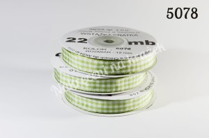 Wstążka w kratkę 25mm/22mb - 5078 pistacjowy
