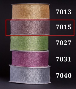 Wstążka brokatowa multikolor 25mm/32mb - 7015 czekoladowy - srebrny połysk