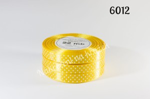 Wstążka satynowa w kropki duże 38mm/22mb - 6012 słoneczny żółty