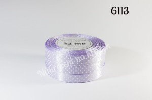Wstążka satynowa w kropki drobne 25mm/22mb - 6113 wrzosowy jasny
