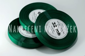 Wstążka satynowa 6mm/32mb - 8090 butelkowa zieleń szmaragdowy